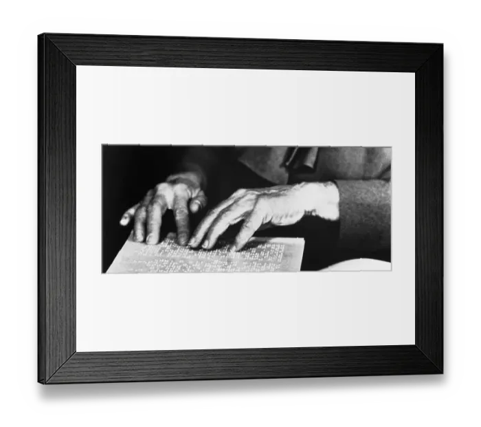 Framed Print : Hands Reading Braille Framed Print : Hands Reading Braille