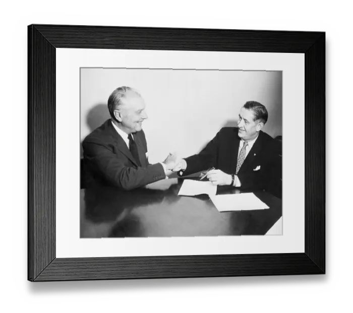 Framed Print : Juan Trippe Meeting with Charles C. Tillingghast, Jr