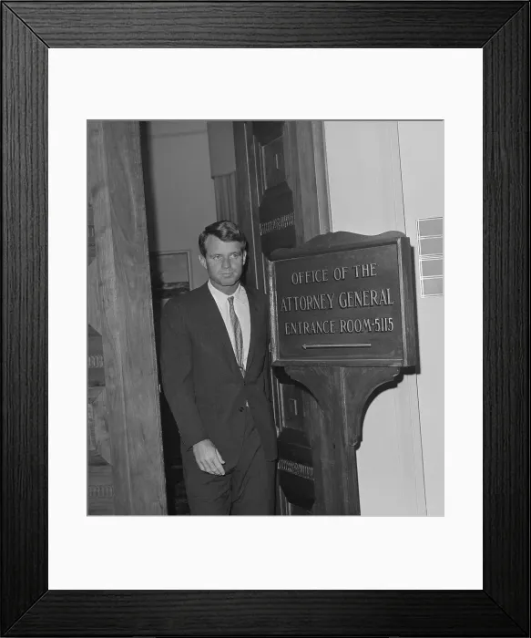 Framed Print : Robert Kennedy at Attorney Generals Office