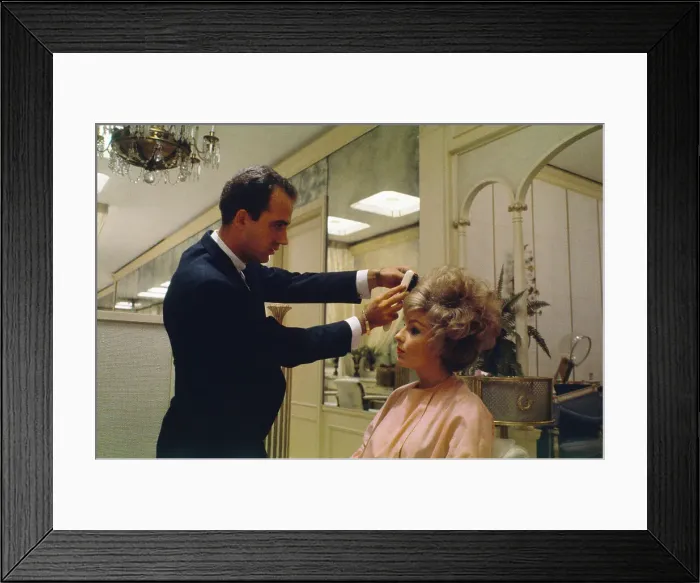 Framed Print : Hairdresser Styling Woman's Hair Framed Print : Hairdresser Styling Woman's Hair