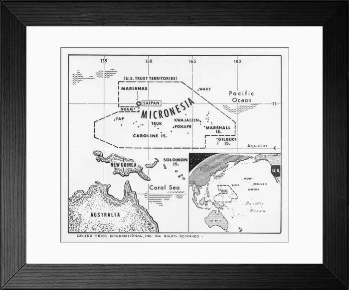 Framed Print : Newsmap of Micronesia Framed Print : Newsmap of Micronesia