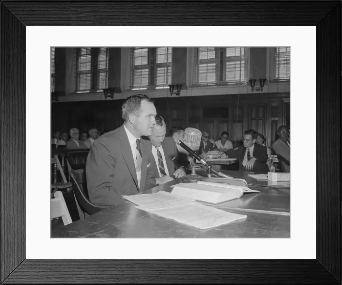 Framed Print : Attorney General John Patterson and Witness in Hearing Framed Print : Attorney General John Patterson and Witness in Hearing