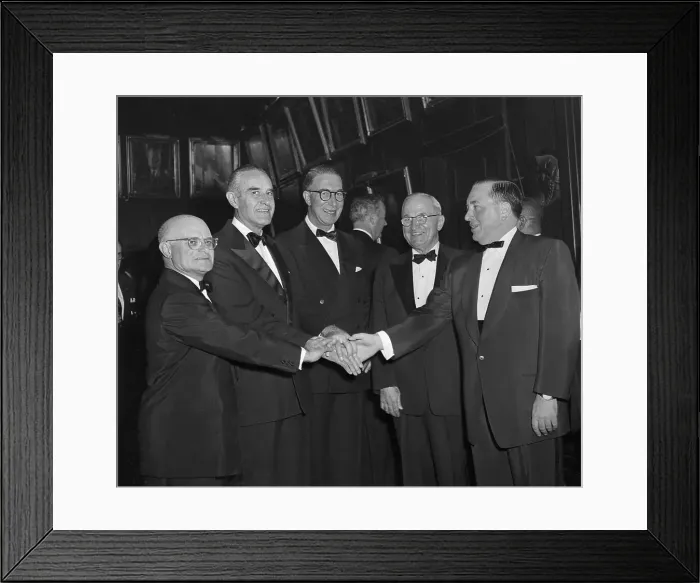 Framed Print : Harry Truman and Fellow Politicians Joining Hands Framed Print : Harry Truman and Fellow Politicians Joining Hands