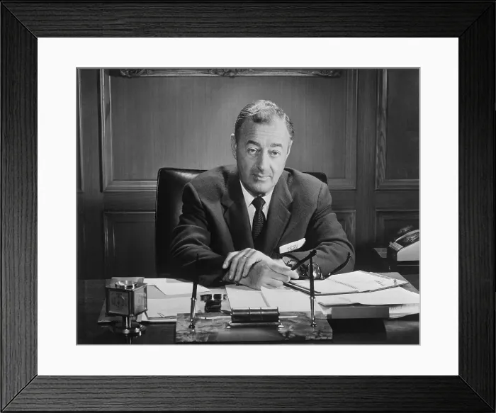 Framed Print : William J. Levitt Sitting at Desk Framed Print : William J. Levitt Sitting at Desk