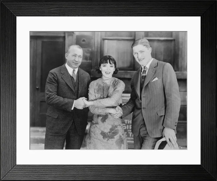 Framed Print : Football Greats and Actress Colleen Moore Joining Hands Framed Print : Football Greats and Actress Colleen Moore Joining Hands