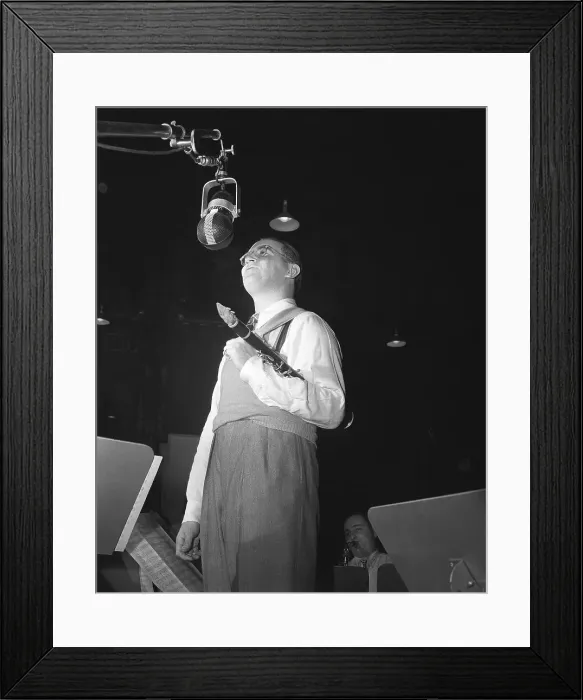 Framed Print : Benny Goodman At Microphone W / Clarinet Framed Print : Benny Goodman At Microphone W / Clarinet