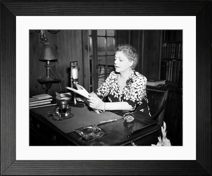 Framed Print : Ethel Barrymore Reading at Desk Framed Print : Ethel Barrymore Reading at Desk