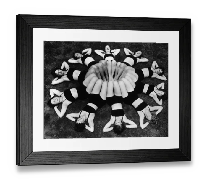 Framed Print : Women exercising in circle