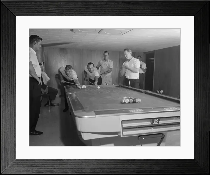 Framed Print : Baseball Greats Playing Pool Framed Print : Baseball Greats Playing Pool