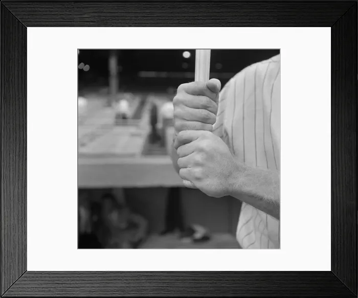 Framed Print : Mickey Mantle Gripping Baseball Bat Framed Print : Mickey Mantle Gripping Baseball Bat