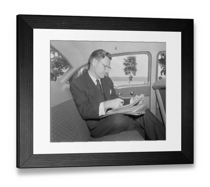 Framed Print : Nelson Rockefeller as Presidential Assistant in Limousine Framed Print : Nelson Rockefeller as Presidential Assistant in Limousine