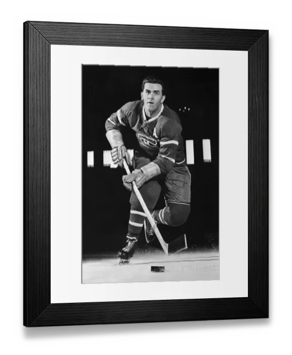 Framed Print : Maurice Richard with the Puck Framed Print : Maurice Richard with the Puck
