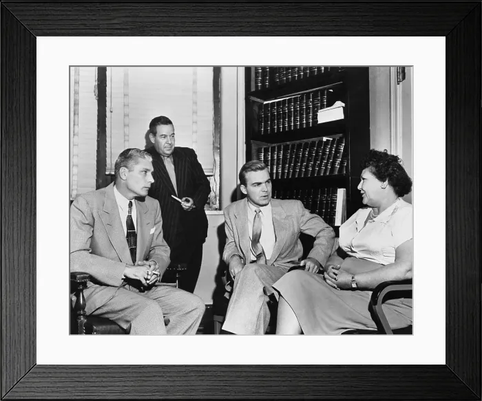 Framed Print : Men Questioning Nannie Doss Framed Print : Men Questioning Nannie Doss