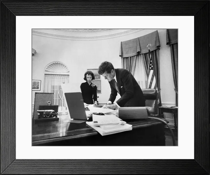 Framed Print : President Kennedy with Evelyn Lincoln Framed Print : President Kennedy with Evelyn Lincoln