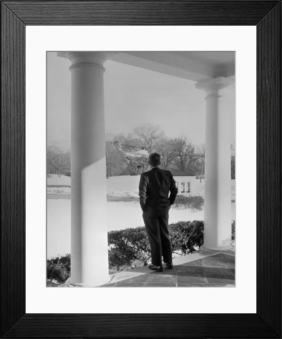 Framed Print : President Kennedy Watching Helicopter Framed Print : President Kennedy Watching Helicopter