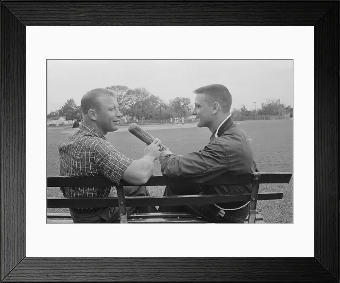 Framed Print : Mickey Mantle and Roger Maris Talking Together Framed Print : Mickey Mantle and Roger Maris Talking Together