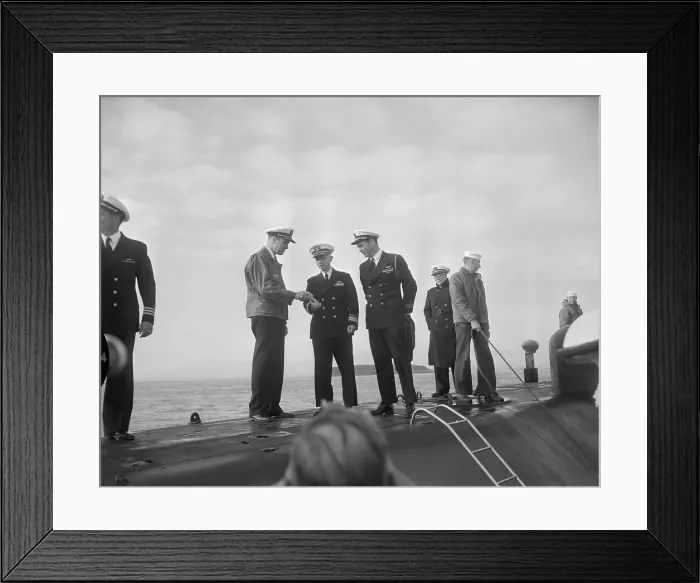 Framed Print : Military Officers Standing on Submarine Framed Print : Military Officers Standing on Submarine