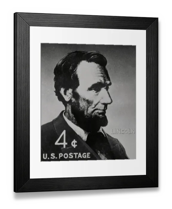 Framed Print : Profile Stamp of Abraham Lincoln Framed Print : Profile Stamp of Abraham Lincoln