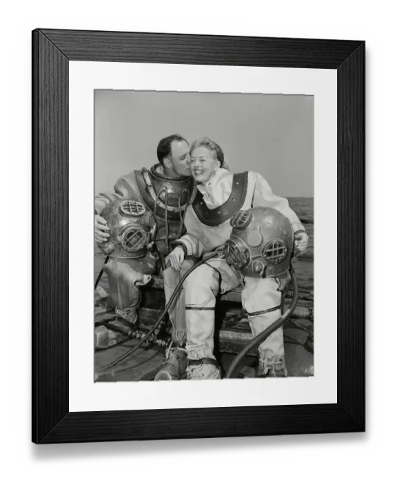 Framed Print : Mr. and Mrs. Cross Aboard Diving Vessel Framed Print : Mr. and Mrs. Cross Aboard Diving Vessel