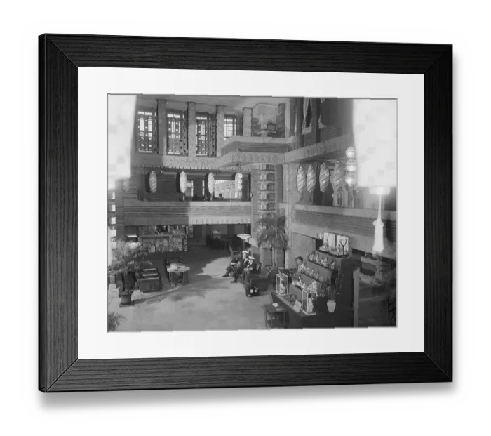 Framed Print : View of Lobby of Imperial Hotel, Tokyo Framed Print : View of Lobby of Imperial Hotel, Tokyo