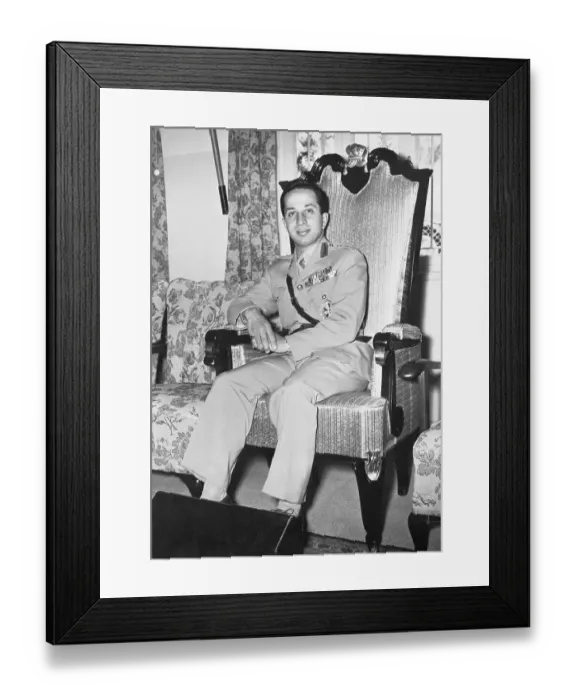 Framed Print : King Faisal Sitting in Royal Chair Framed Print : King Faisal Sitting in Royal Chair