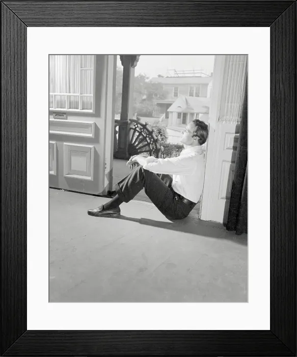 Framed Print : Marlon Brando Sitting at Doorway Framed Print : Marlon Brando Sitting at Doorway