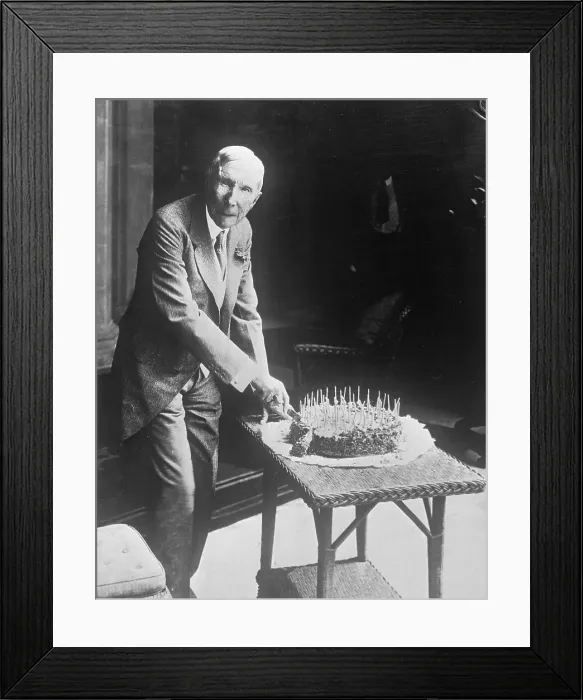 Framed Print : John D. Rockefeller Cutting His Birthday Cake Framed Print : John D. Rockefeller Cutting His Birthday Cake