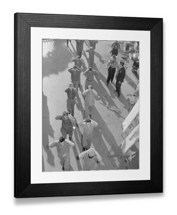 Framed Print : Prisoners Being Moved out of Cell Block Framed Print : Prisoners Being Moved out of Cell Block