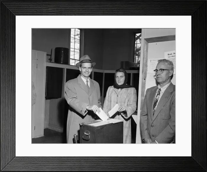 Framed Print : Portrait of William Proxmire with Wife Framed Print : Portrait of William Proxmire with Wife