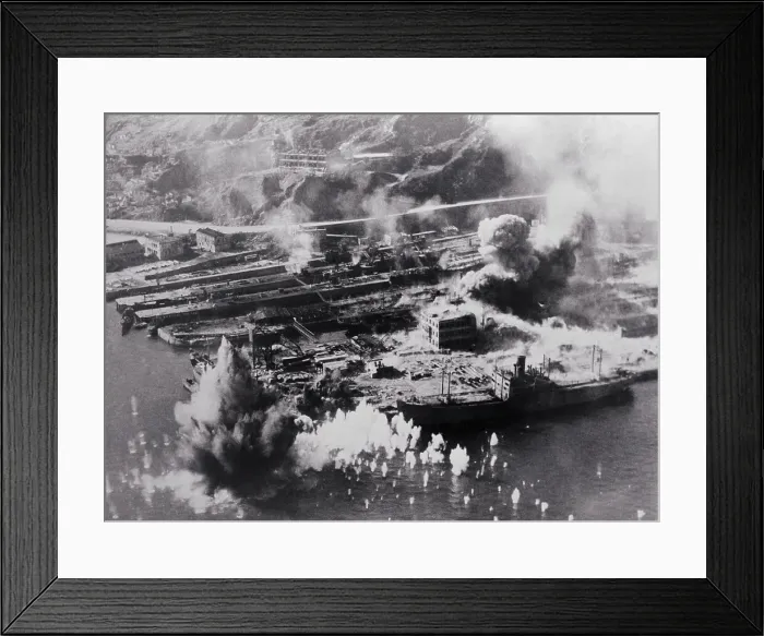 Framed Print : Aerial View of Smoking Land Attacks Framed Print : Aerial View of Smoking Land Attacks