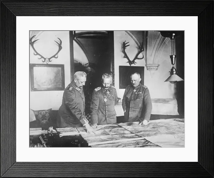 Framed Print : German Officials Looking at War Maps Framed Print : German Officials Looking at War Maps