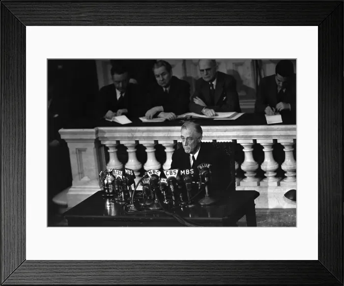 Framed Print : Roosevelt In House Of Reps / Chin In Hand Framed Print : Roosevelt In House Of Reps / Chin In Hand