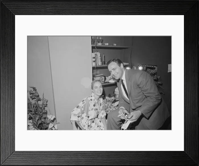 Framed Print : Marlon and Jocelyn Brando