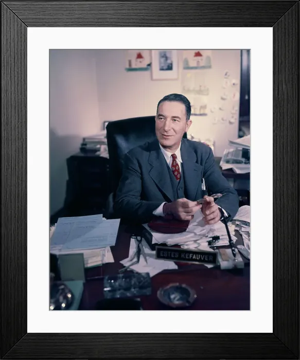Framed Print : Senator Estes Kefauver at His Desk