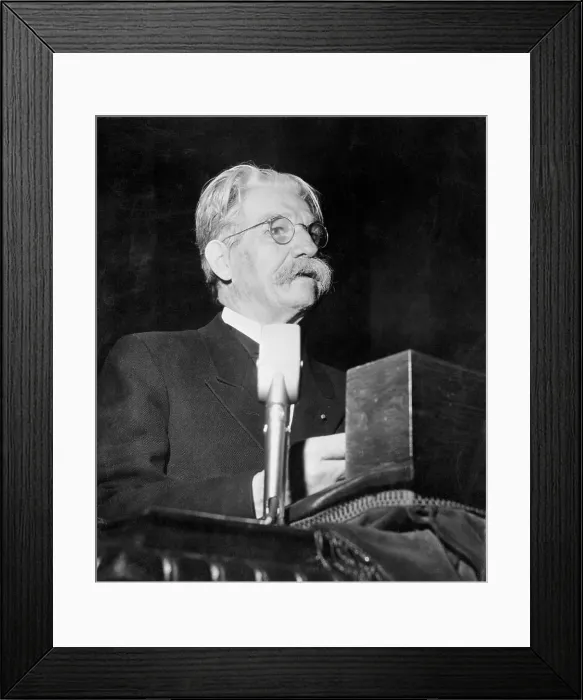Framed Print : French Missionary Albert Schweitzer at the Podium Framed Print : French Missionary Albert Schweitzer at the Podium