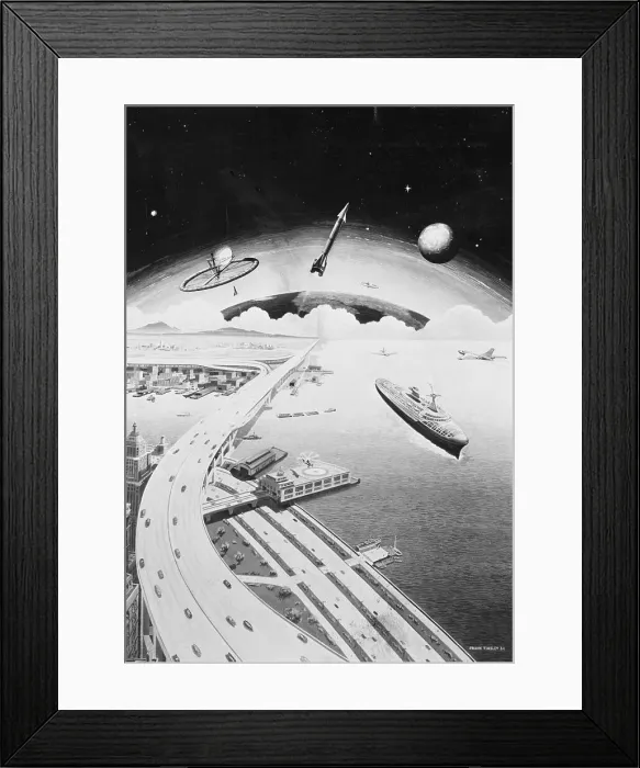 Framed Print : Futuristic View of the World Framed Print : Futuristic View of the World