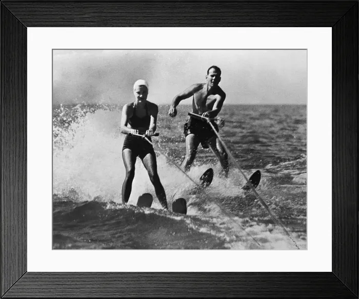 Framed Print : Dr. Samuel Sheppard and Wife Water-Skiing Framed Print : Dr. Samuel Sheppard and Wife Water-Skiing