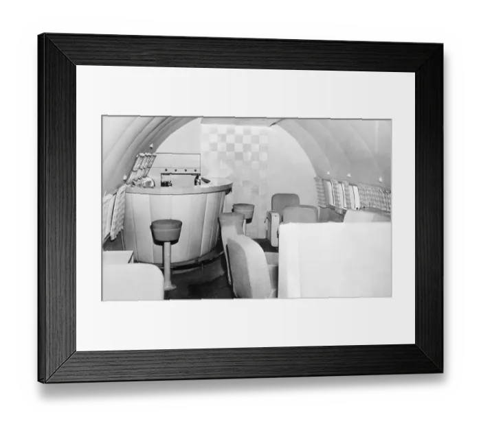 Framed Print : Interior Shot of Howard Hughes Flying Cocktail Lounge Framed Print : Interior Shot of Howard Hughes Flying Cocktail Lounge