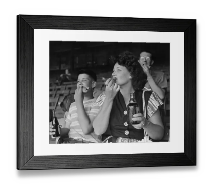 Framed Print : Fans Enjoying Hot Dogs Framed Print : Fans Enjoying Hot Dogs