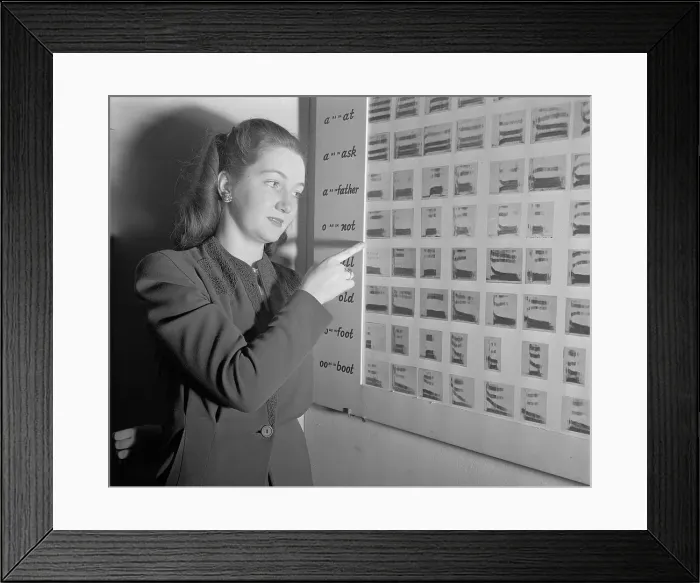 Framed Print : Rosemary Kennedy with Visible Speech Device Framed Print : Rosemary Kennedy with Visible Speech Device