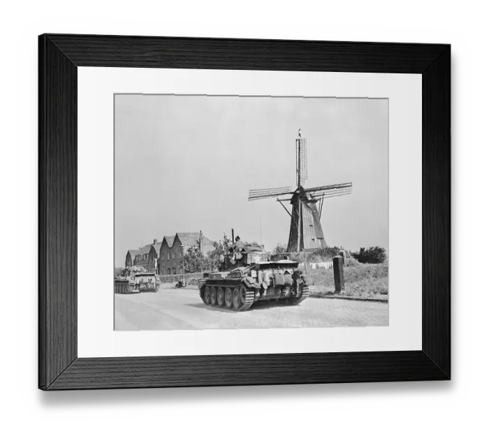Framed Print : Military Tanks Passing on Road Framed Print : Military Tanks Passing on Road