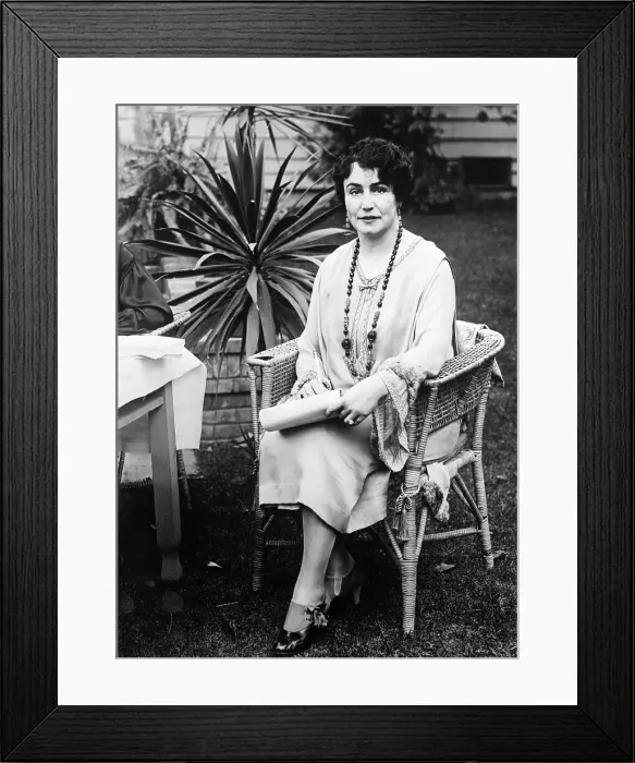 Framed Print : Lois Webber Writing In Her Garden Framed Print : Lois Webber Writing In Her Garden