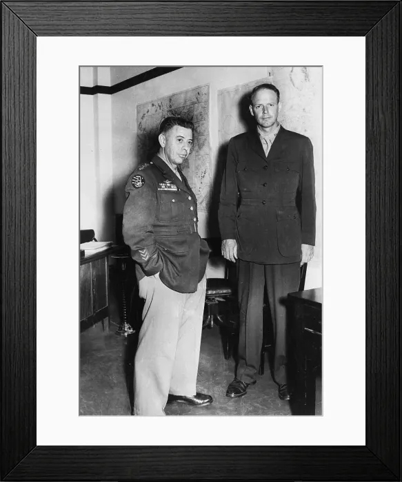 Framed Print : Charles Lindbergh and George C. Kenney