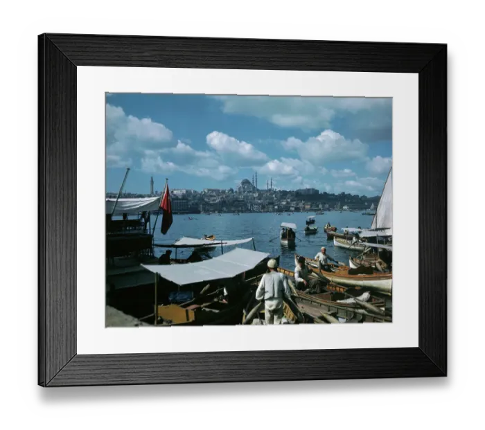 Framed Print : Harbor Scene in Istanbul Framed Print : Harbor Scene in Istanbul