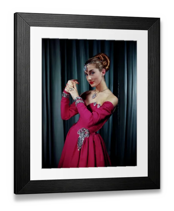 Framed Print : Woman Modeling Diamonds Framed Print : Woman Modeling Diamonds