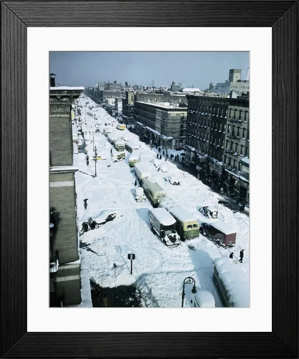 Framed Print : Snow Covered Street and Cars Framed Print : Snow Covered Street and Cars