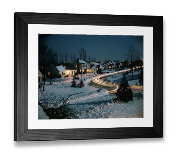 Framed Print : Neighborhood at Night Framed Print : Neighborhood at Night