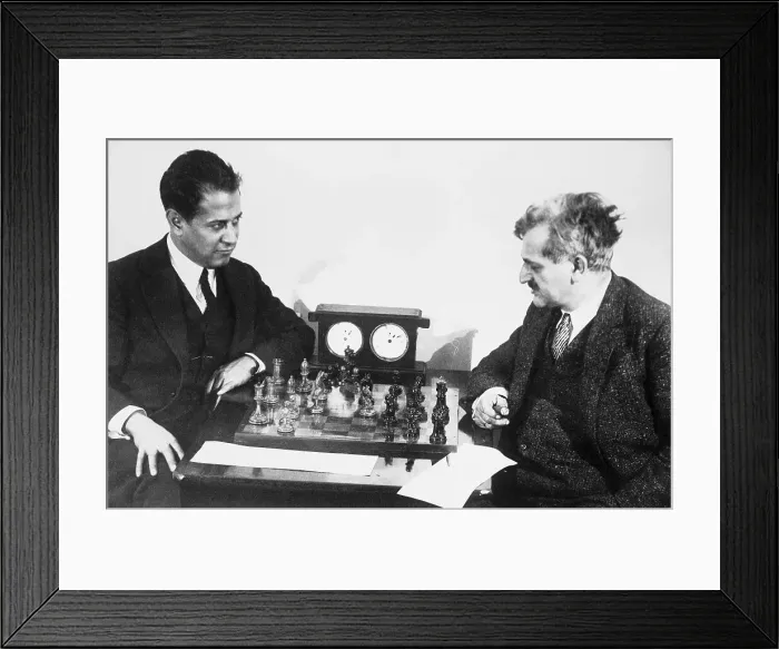 Framed Print : Men Playing a Game of Chess Framed Print : Men Playing a Game of Chess