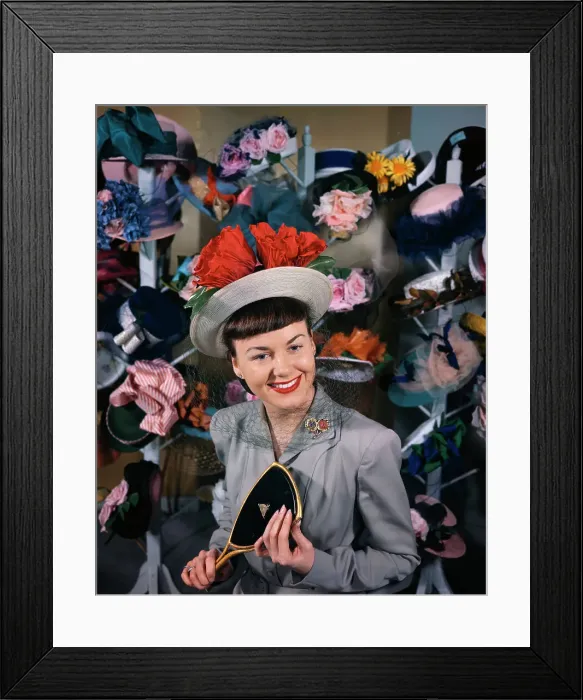 Framed Print : Powell McDonald Shopping for Hats in New York Framed Print : Powell McDonald Shopping for Hats in New York