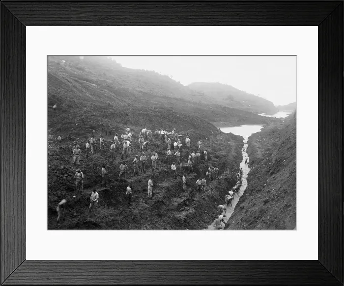 Framed Print : View of Digging Site for Panama Canal